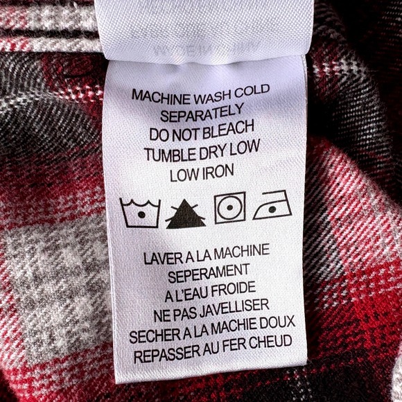 Legendary Whitetails Red & Black Plaid Backwoods Hooded Flannel Shirt, Medium - Picture 6 of 8